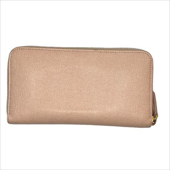 Fendi Zip Around Leather Wallet in Dusty Rose Beige and Gold Tone - Picture 12 of 14